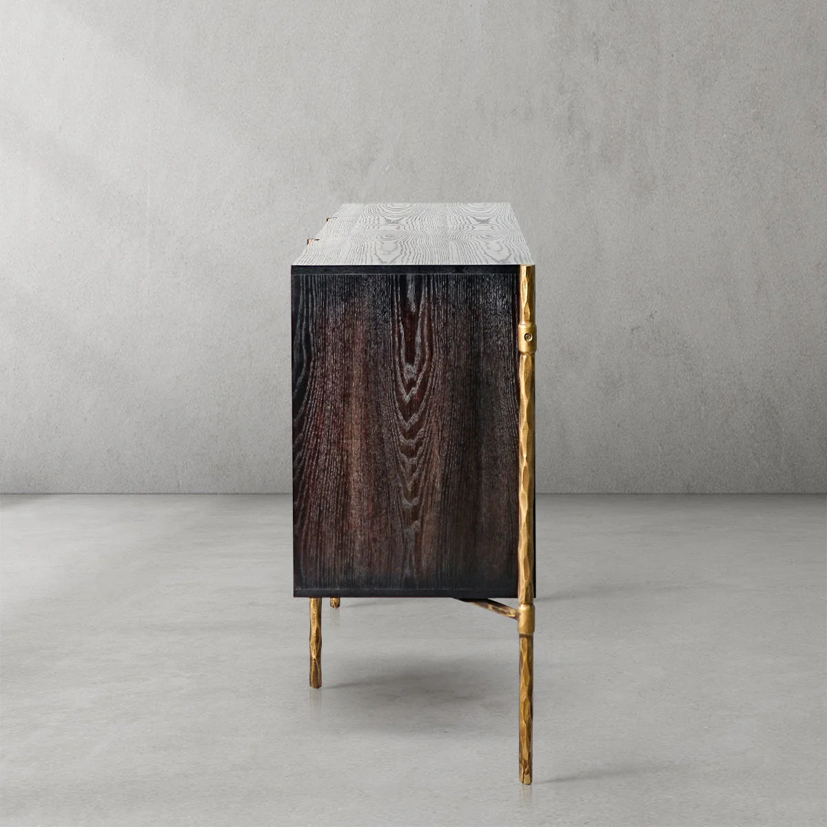 Hand-Forged Metal Metal Frame Rattan Side Cabinet - Image 8