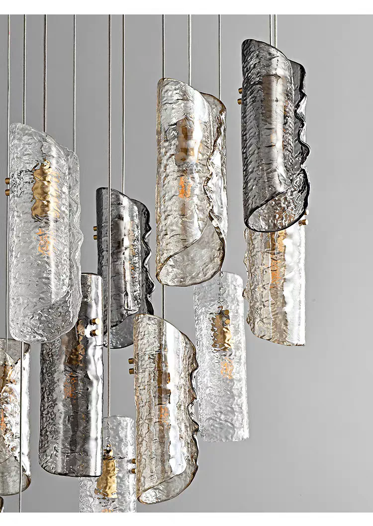 Artisan Textured Glass Shades Multi Light Chandelier by Aurorae Lighting - Image 10