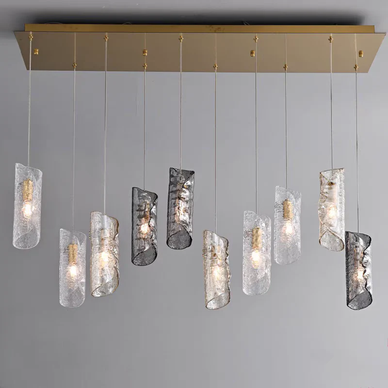Artisan Textured Glass Shades Multi Light Chandelier by Aurorae Lighting - Image 11