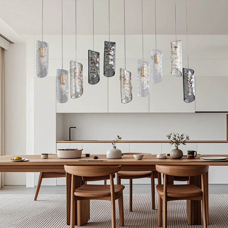 Artisan Textured Glass Shades Multi Light Chandelier by Aurorae Lighting - Image 13