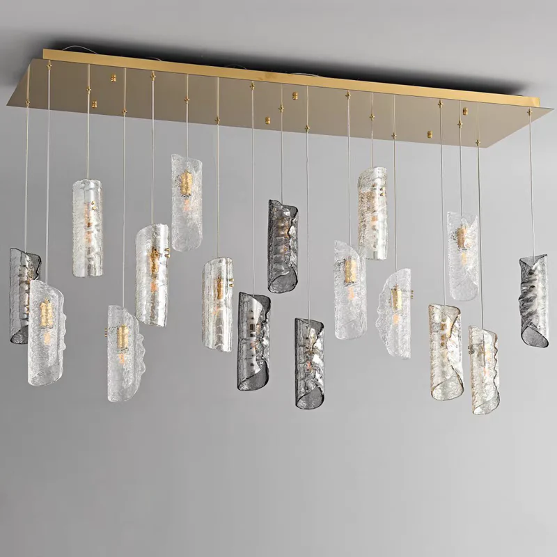 Artisan Textured Glass Shades Multi Light Chandelier by Aurorae Lighting - Image 16