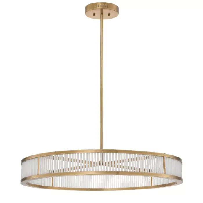 Thibaud L Modern Brass Chandelier (Antique Brass & Frosted Glass) - Image 2