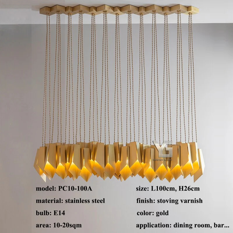 Bronze Fold Linear Chandelier - Image 8