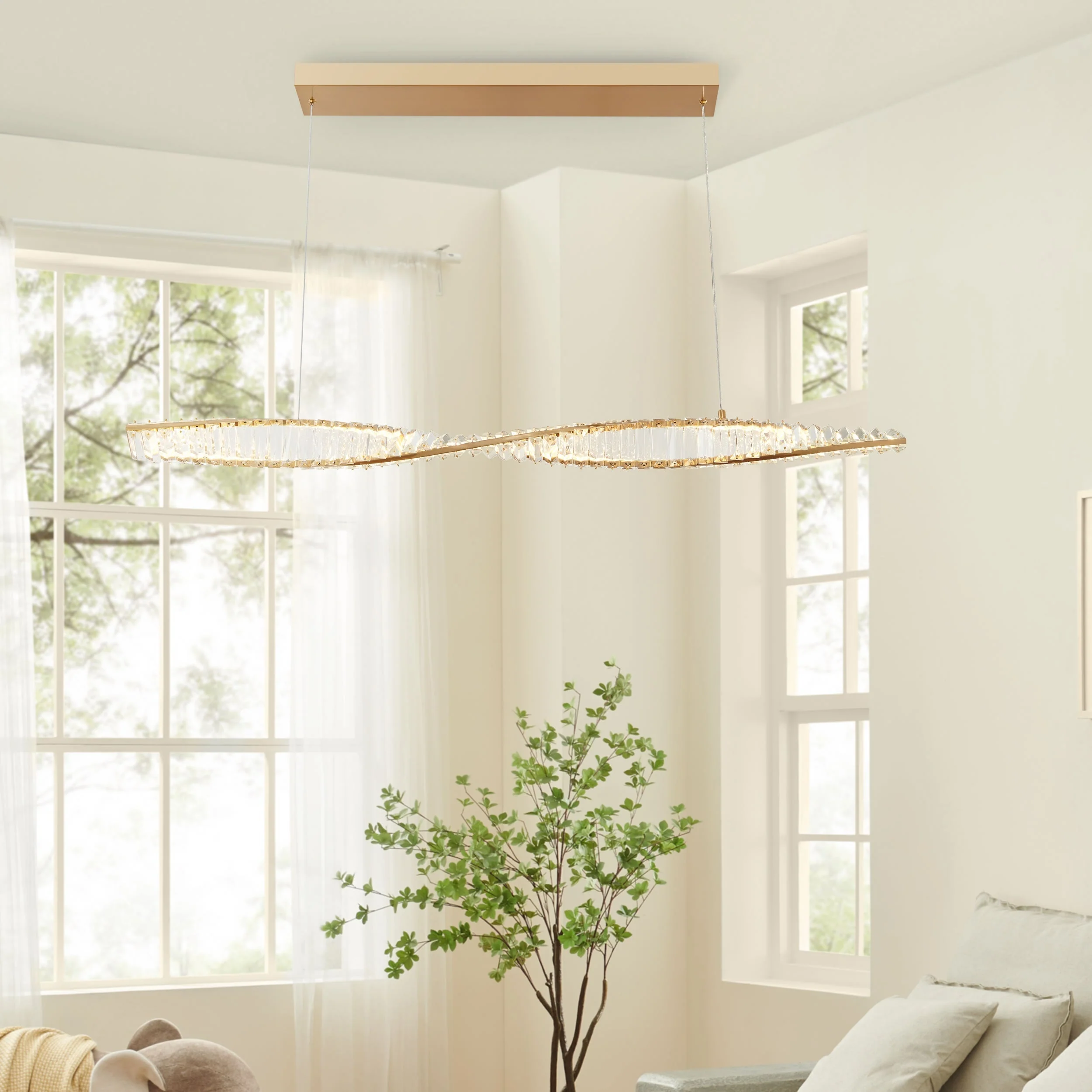 Towson Brushed Gold Chandelier - Image 2