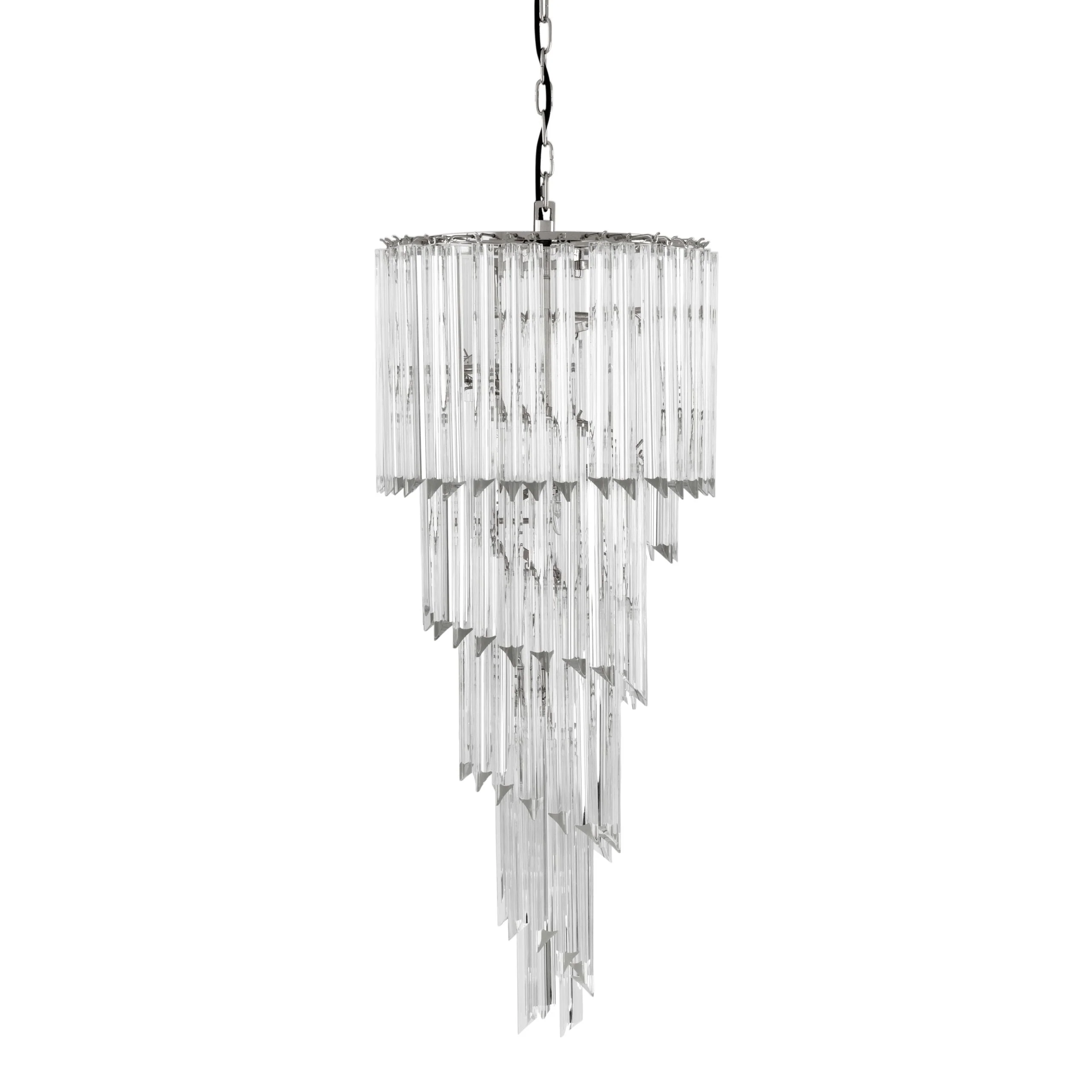 Trapani Modern Glass Chandelier - [Nickel] - Image 2