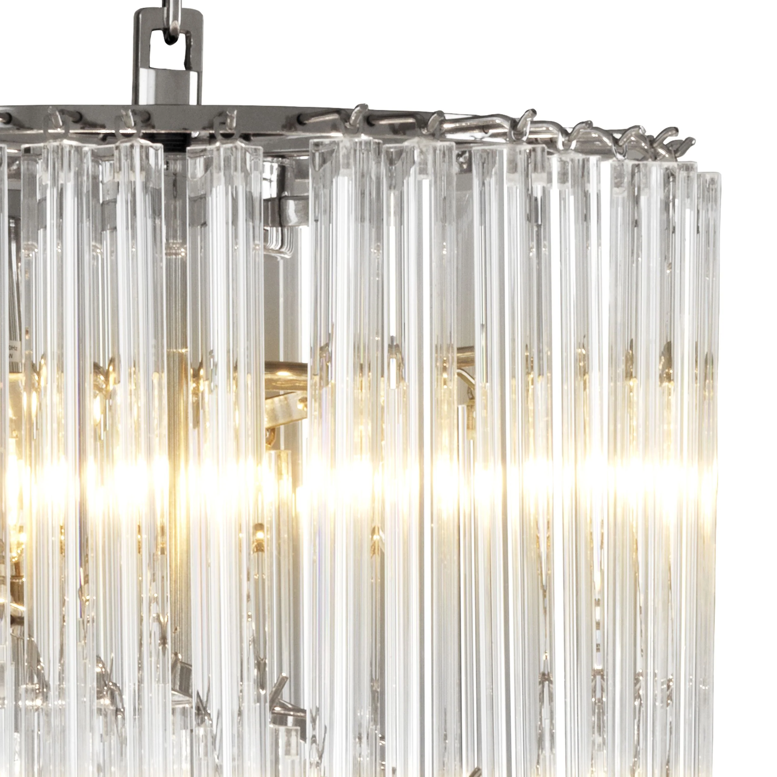 Trapani Modern Glass Chandelier - [Nickel] - Image 3