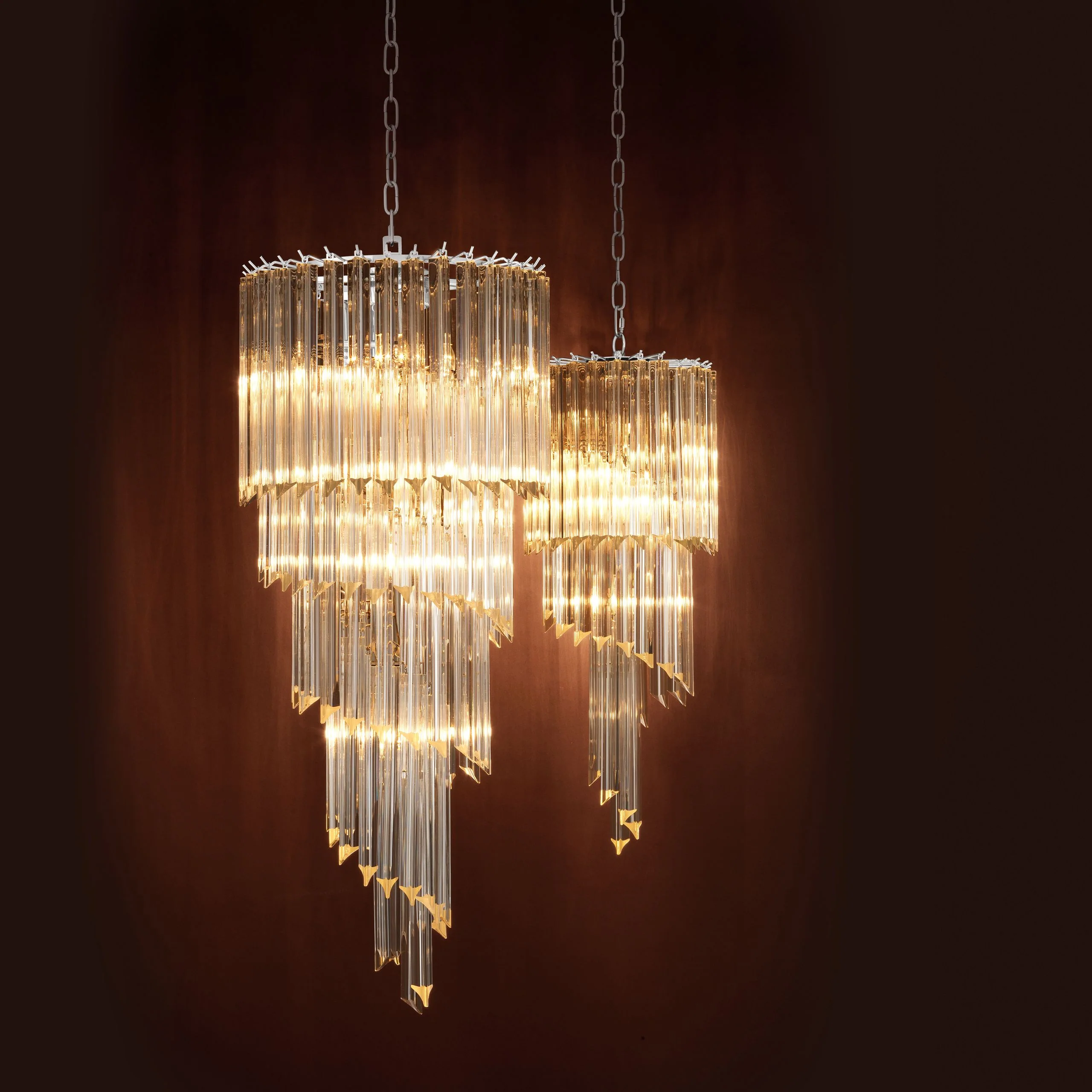 Trapani Modern Glass Chandelier - [Nickel] - Image 4