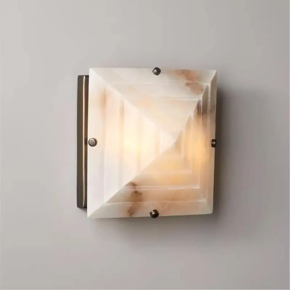 Trapezoidal Alabaster Wall Sconce - Image 5
