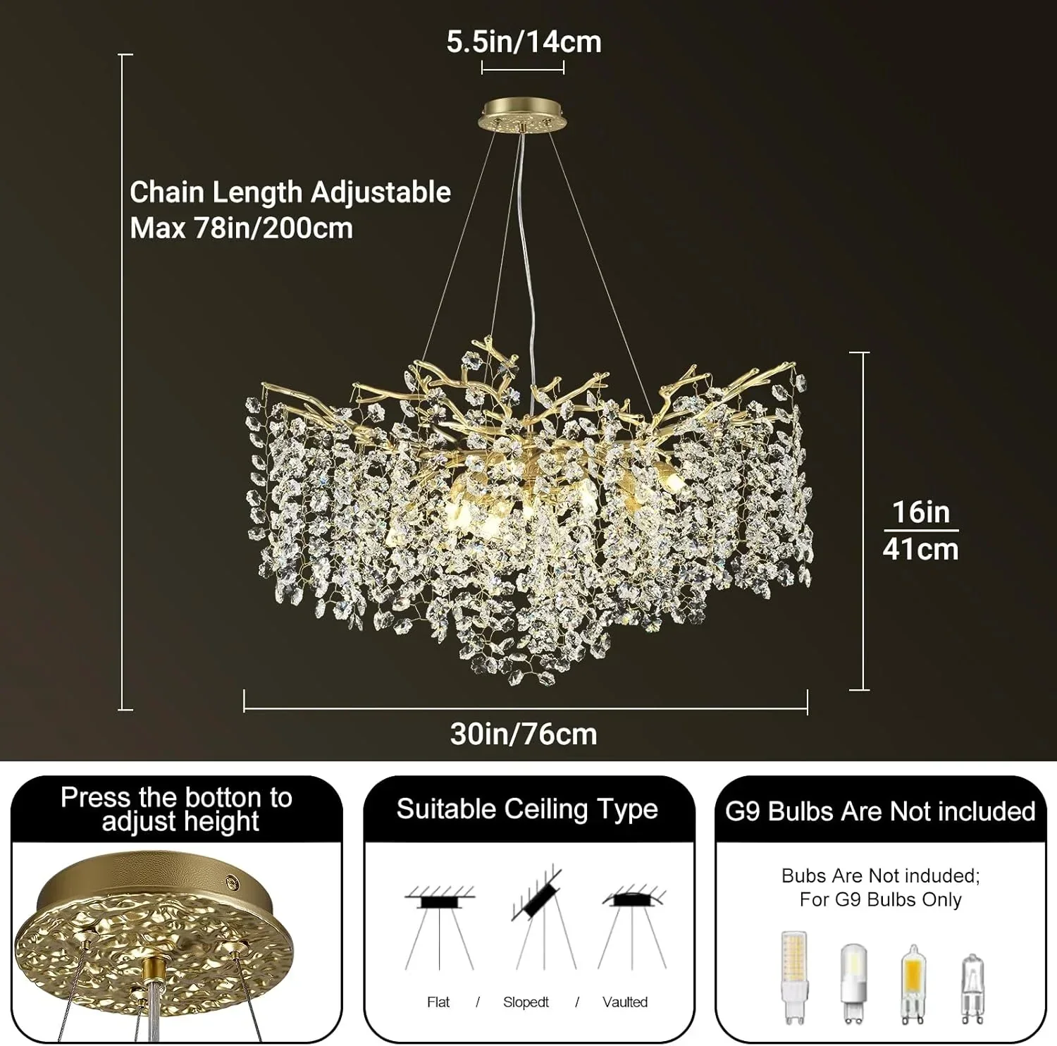 Solara Round Tree Branch Chandelier 30" 40" 55" Tree Branch - Image 45
