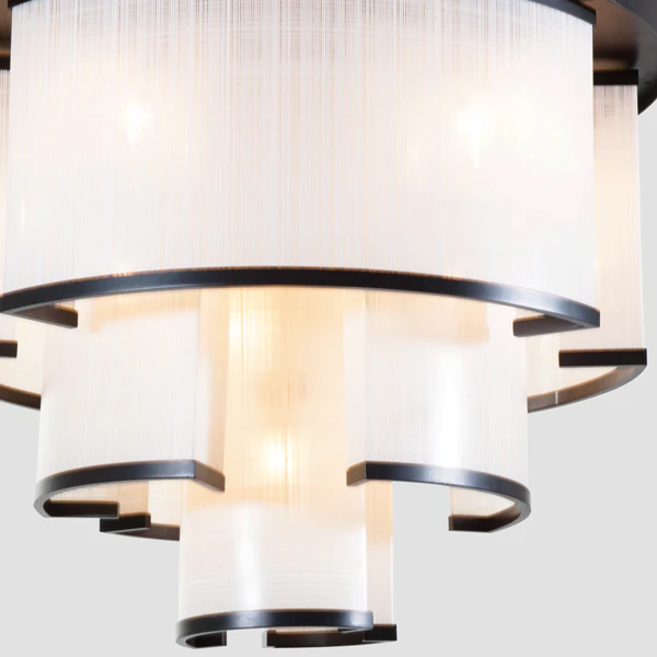 Tremaine Faux Linen Fabric Chandelier - Image 2