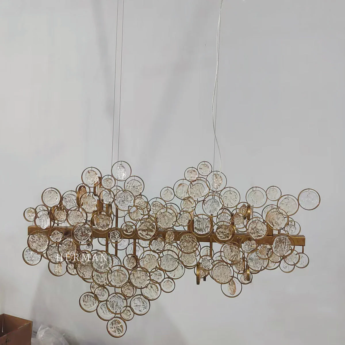Trento Clustered Glass Linear Chandelier 40" - Image 10