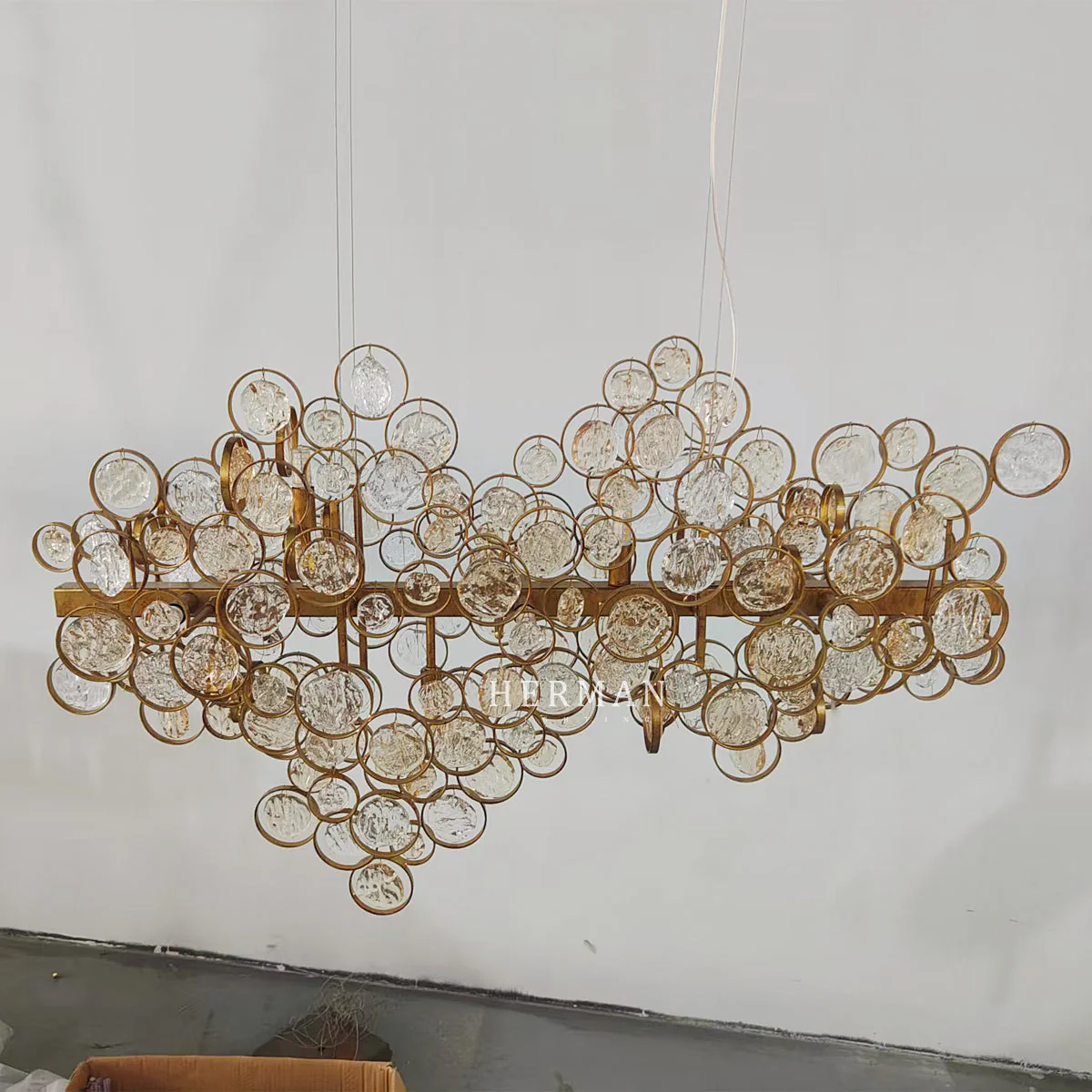Trento Clustered Glass Linear Chandelier 40" - Image 14