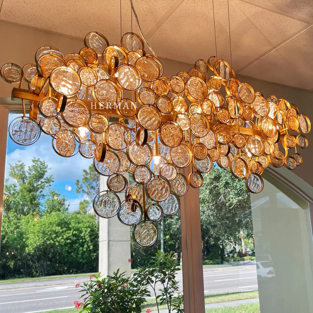 Trento Clustered Glass Linear Chandelier 40" - Image 15