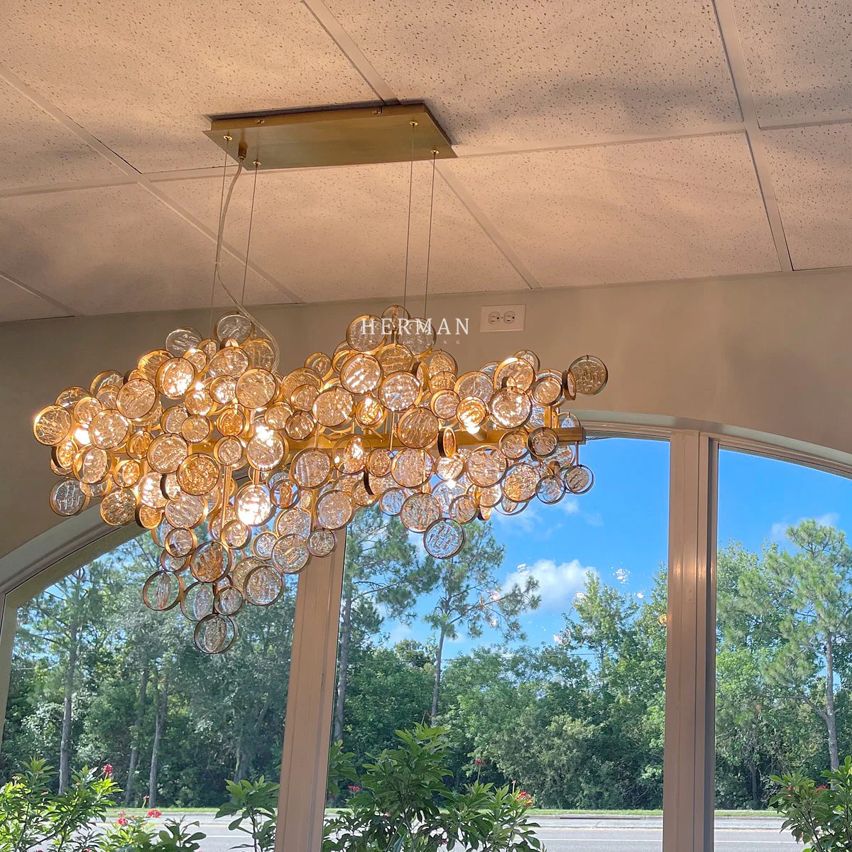 Trento Clustered Glass Linear Chandelier 40" - Image 16
