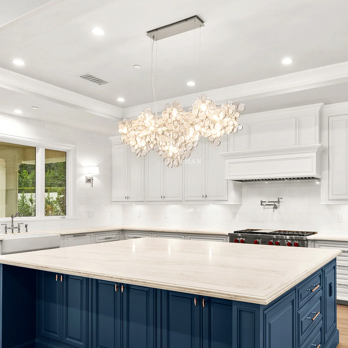 Trento Clustered Glass Linear Chandelier 40" - Image 17