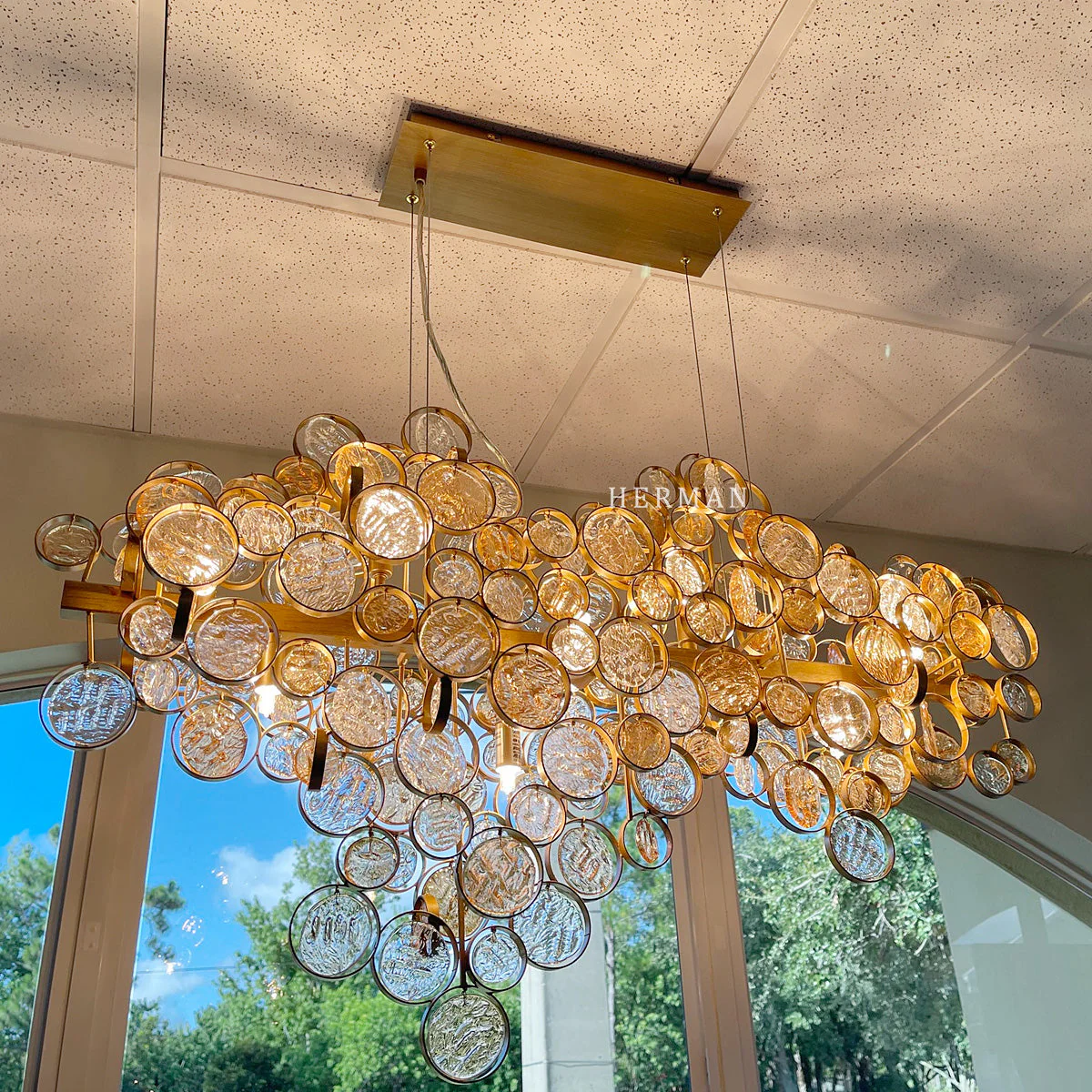 Trento Clustered Glass Linear Chandelier 40" - Image 18