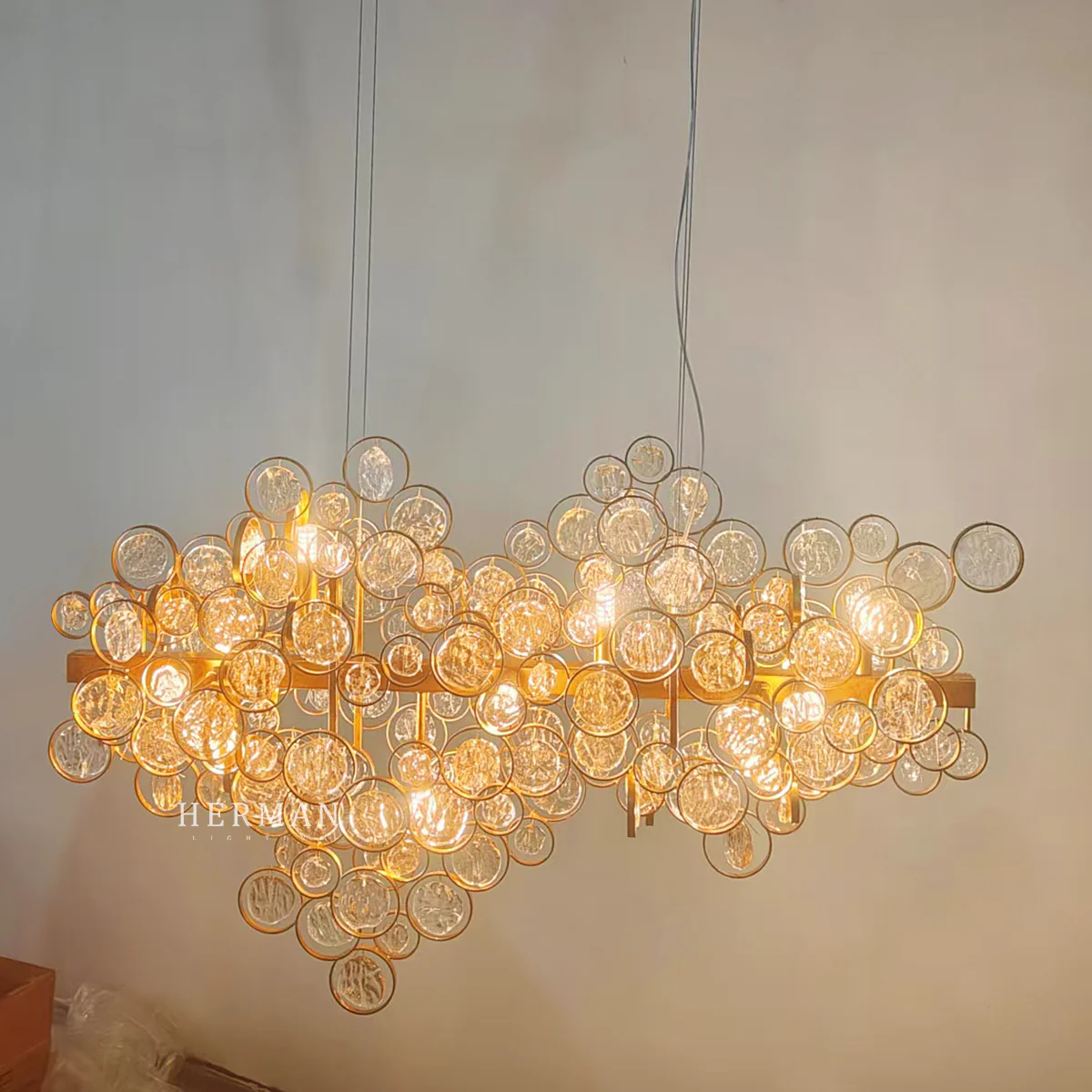 Trento Clustered Glass Linear Chandelier 55" - Image 12