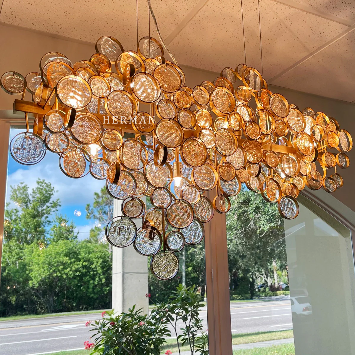 Trento Clustered Glass Linear Chandelier 55" - Image 15
