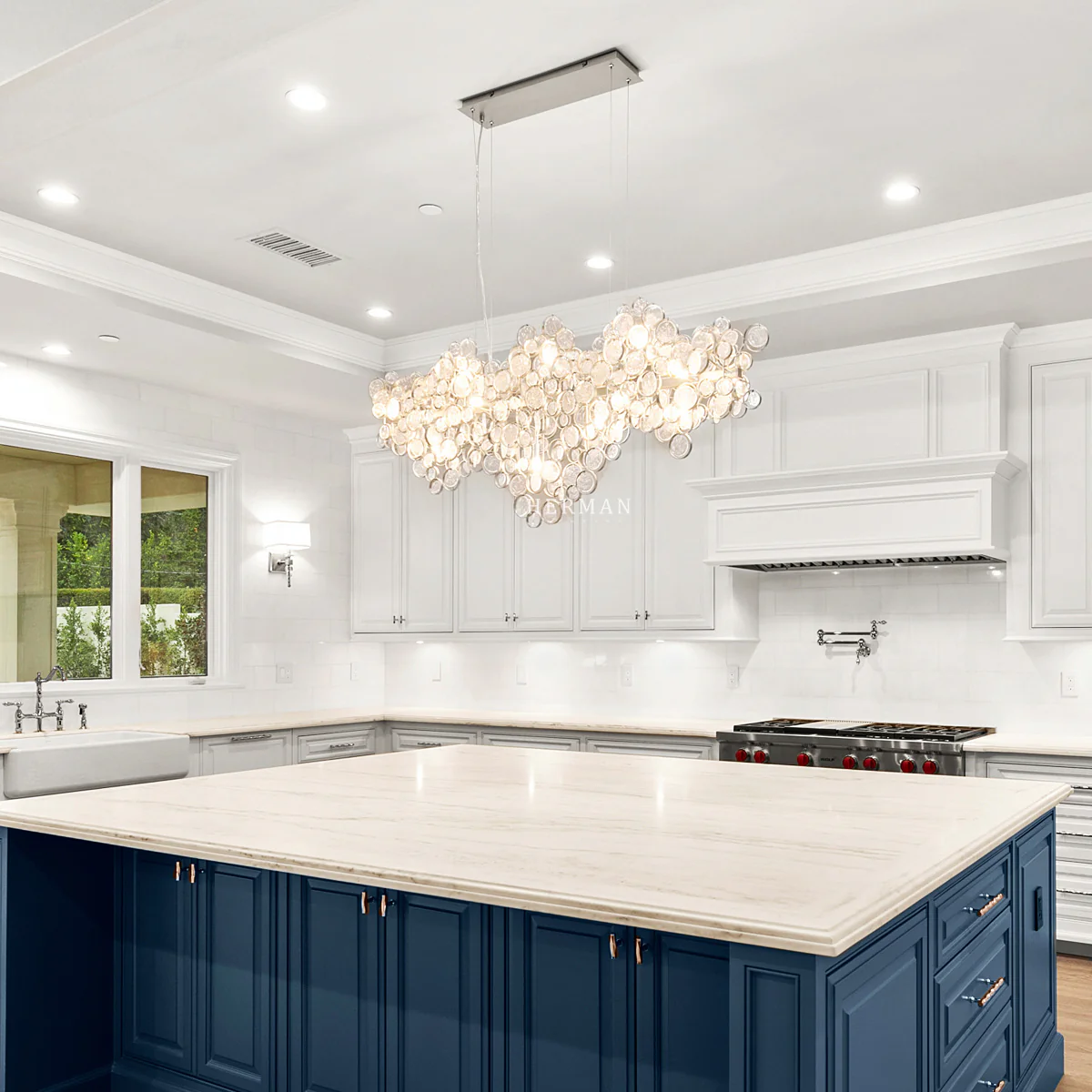 Trento Clustered Glass Linear Chandelier 55" - Image 16