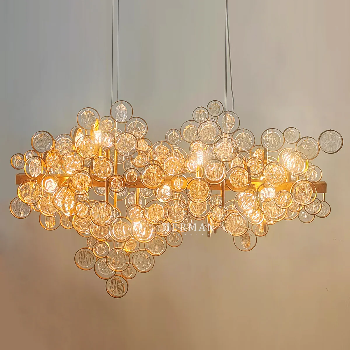 Trento Clustered Glass Linear Chandelier 55" - Image 17
