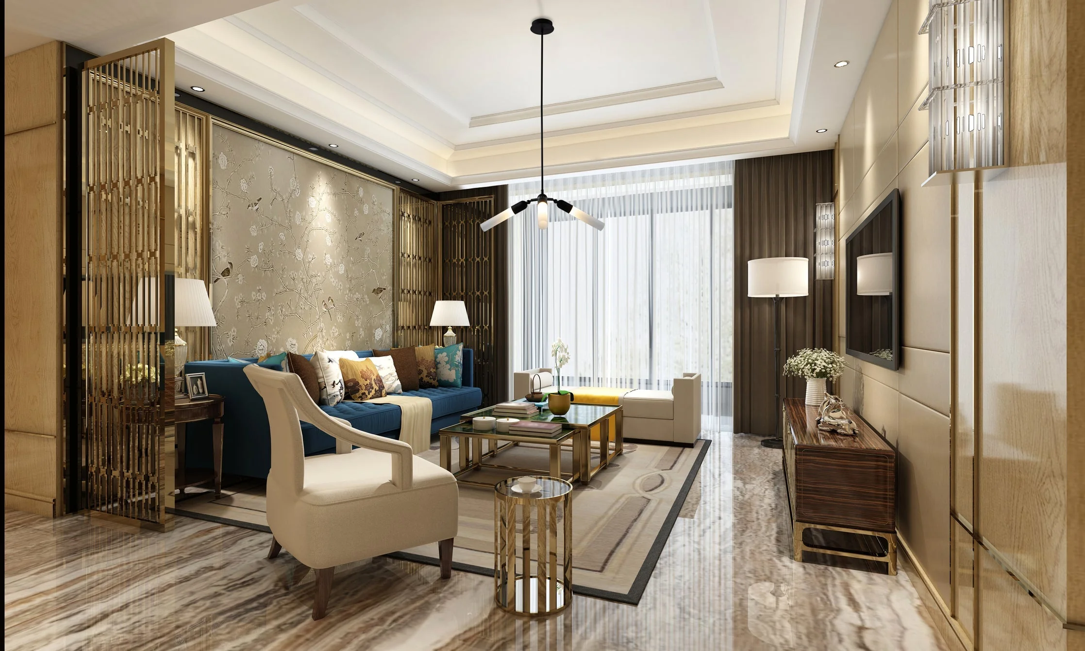 Trio Modern Bronze Pendant Light - Image 8