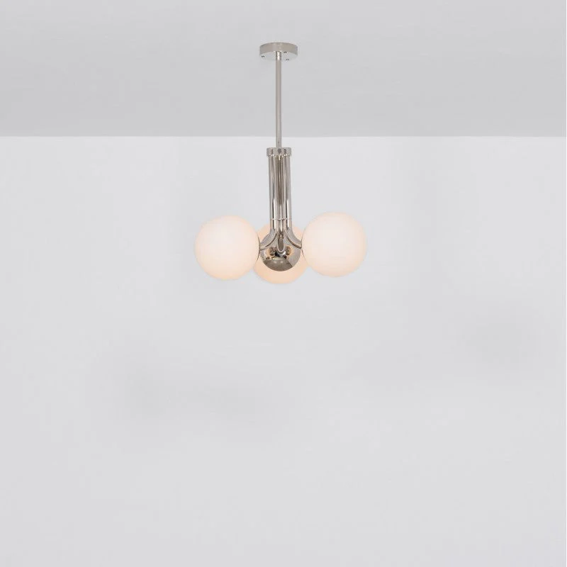 Tubular 3-Light Modern Brass Chandelier - Image 3