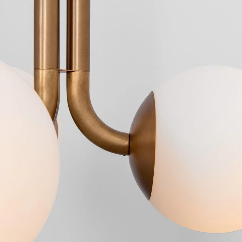 Tubular 3-Light Modern Brass Chandelier - Image 4