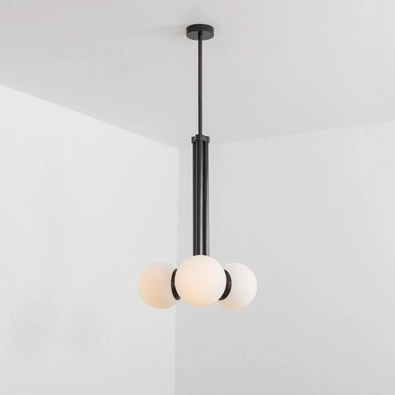 Tubular 3-Light Modern Brass Chandelier - Image 8