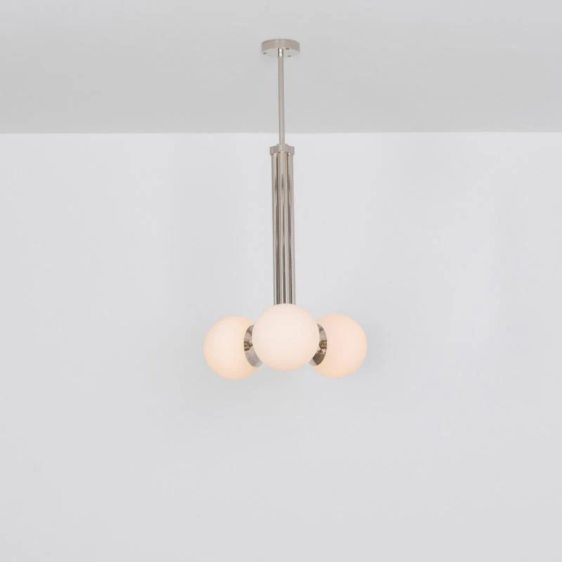 Tubular 3-Light Modern Brass Chandelier - Image 9