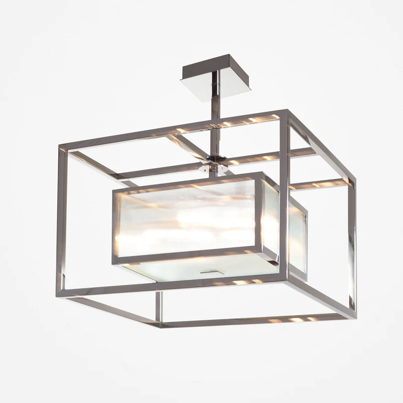 Upton Geometric Stainless Steel Chandelier - Image 4