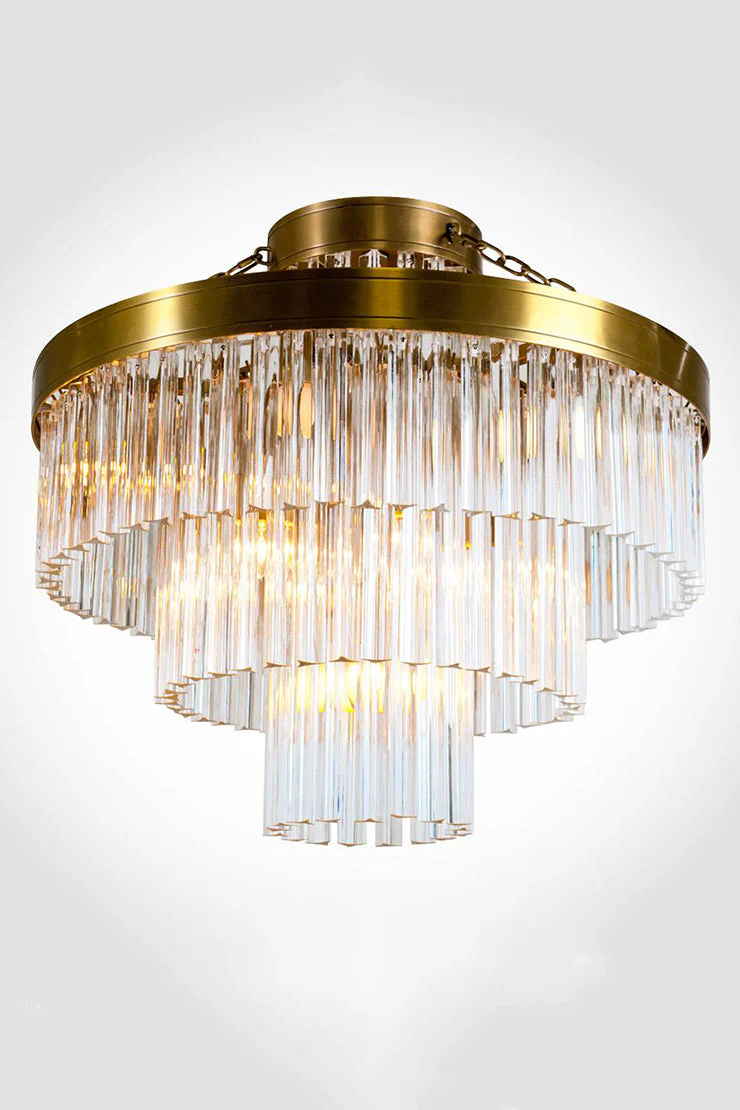 Valentina Satin Brass Ceiling Light Fixture - Image 4