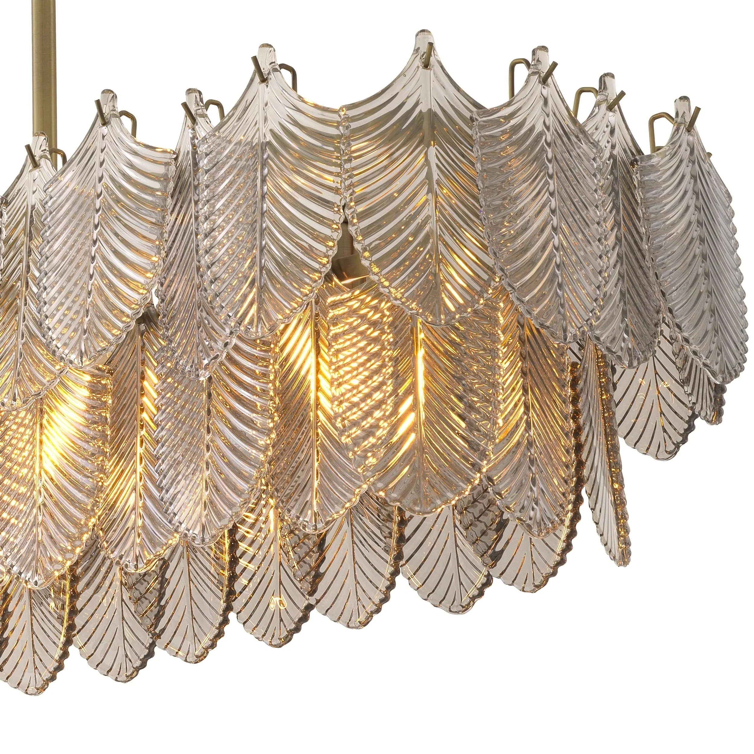 Verbier Rectangle Modern Brass Chandelier - (Light Brushed Brass Finish/Smoke Glass) - Image 5