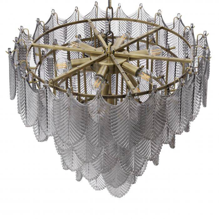 Verbier Modern Glass Chandelier [S/L] - [Brass] - Image 3