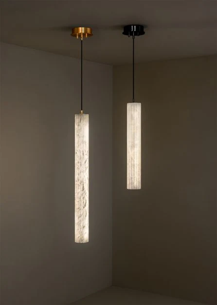 Vertical Roller Alabaster Pendant Light - Image 6