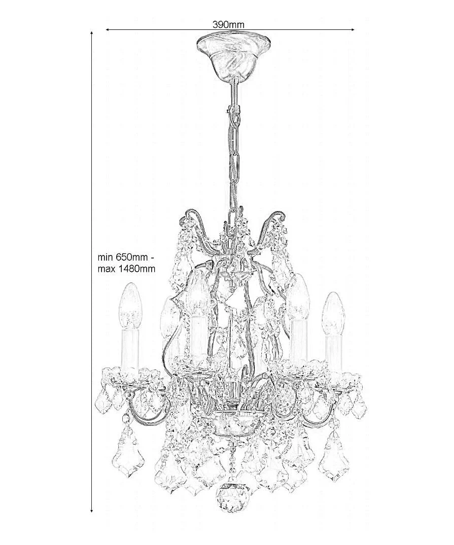 Victorian Cottage Crystal Chandelier - Image 2