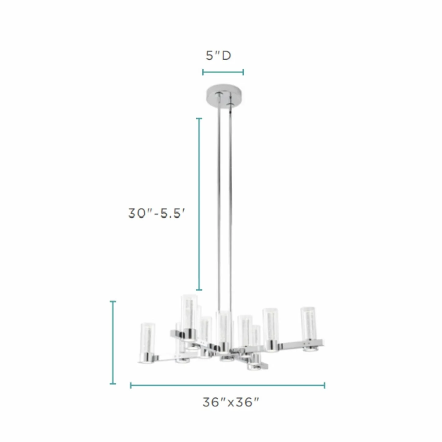 Victory 12 Light Chandelier //  Chrome - Image 5
