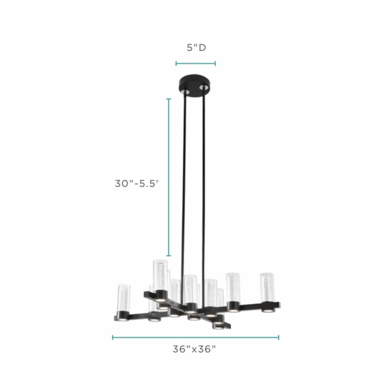 Victory 12 Light Chandelier //  Matte Black - Image 5