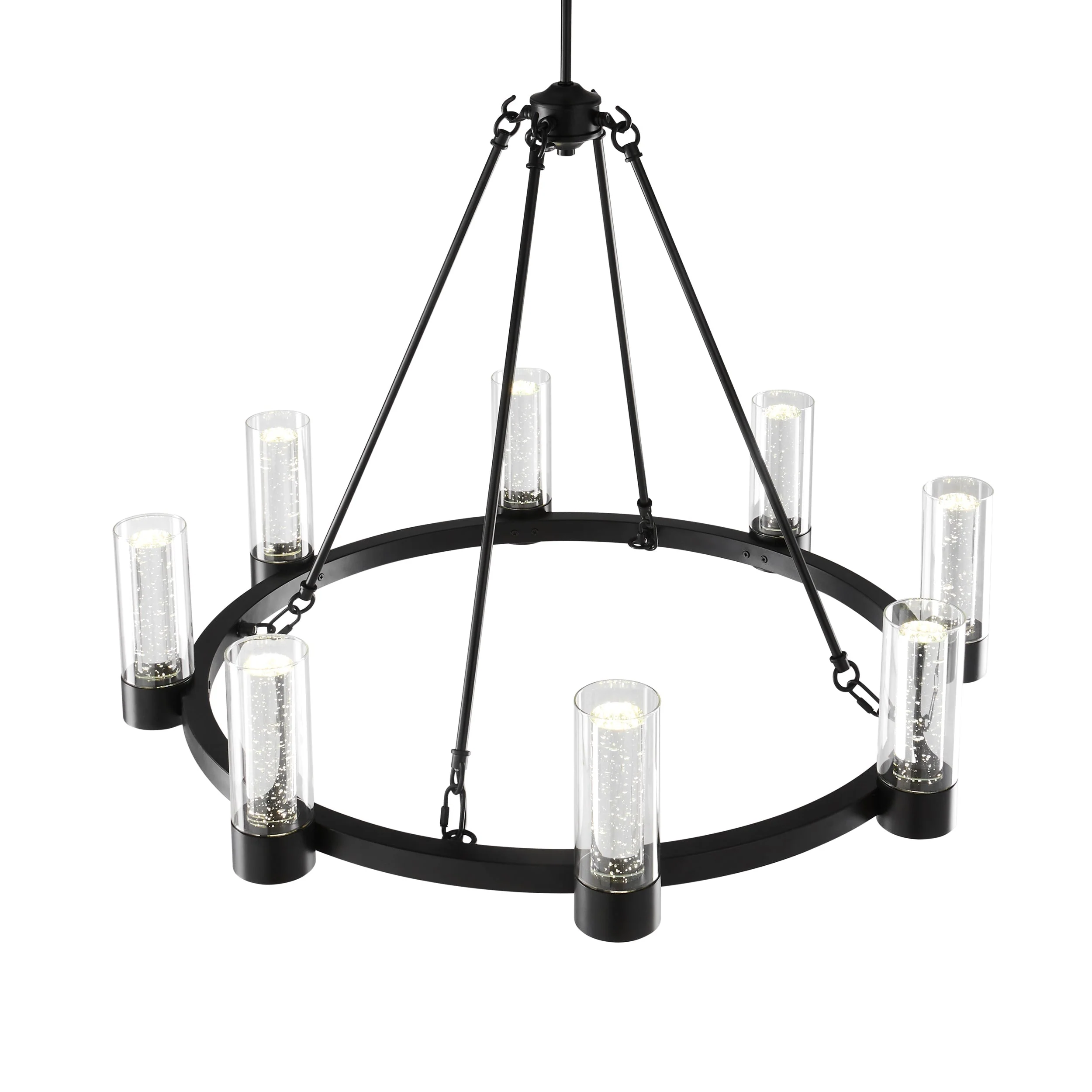 Victory 8 Light Chandelier //  Matte Black - Image 3