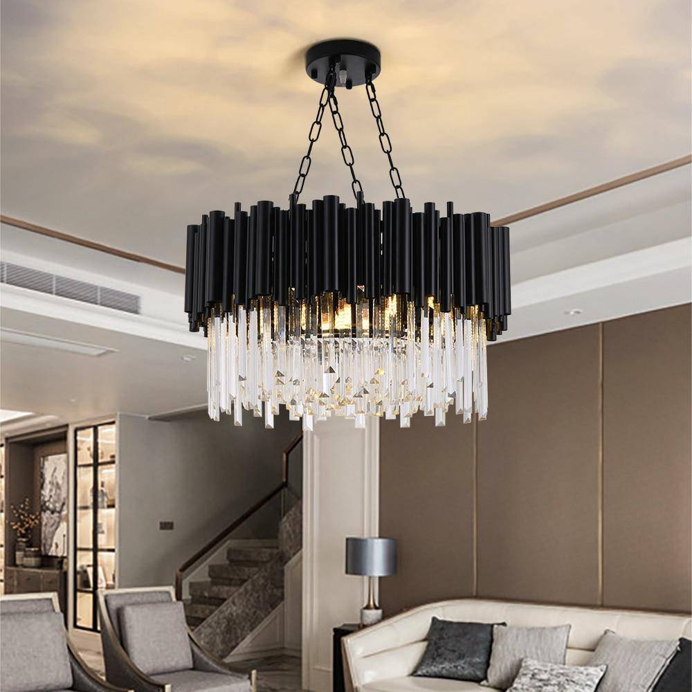 Vigo Collection Crystal Chandelier, Black - Image 2