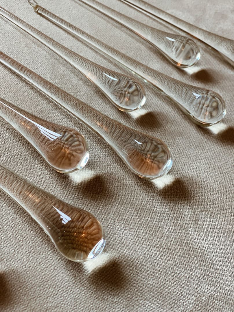 Vintage – Murano chandelier – Teardrop – 68 drops – Clear - Image 17