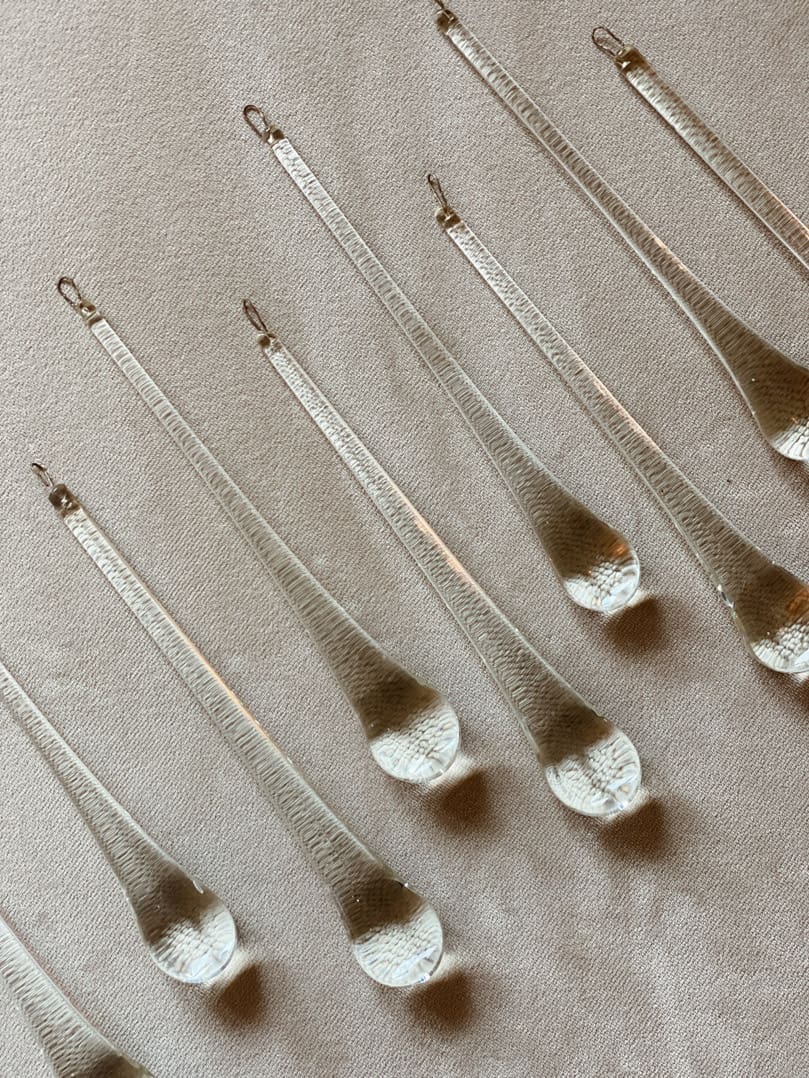 Vintage – Murano chandelier – Teardrop – 68 drops – Clear - Image 18