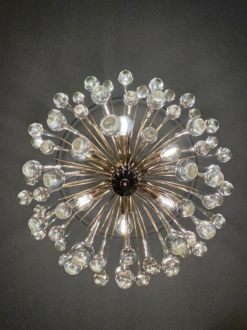 Vintage – Murano chandelier – Teardrop – 68 drops – Clear - Image 4