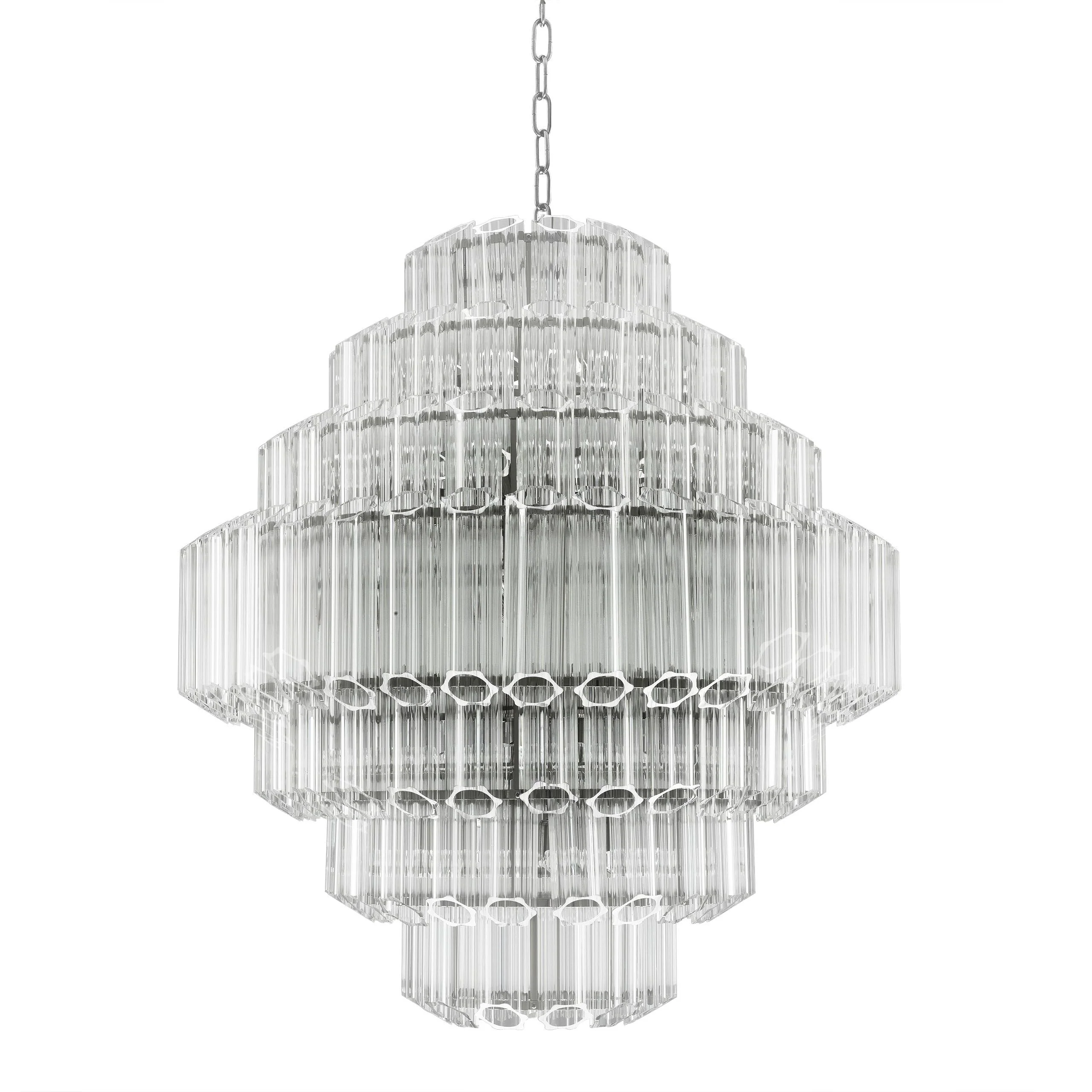 Vittoria L Modern Glass Chandelier - [Nickel] - Image 3