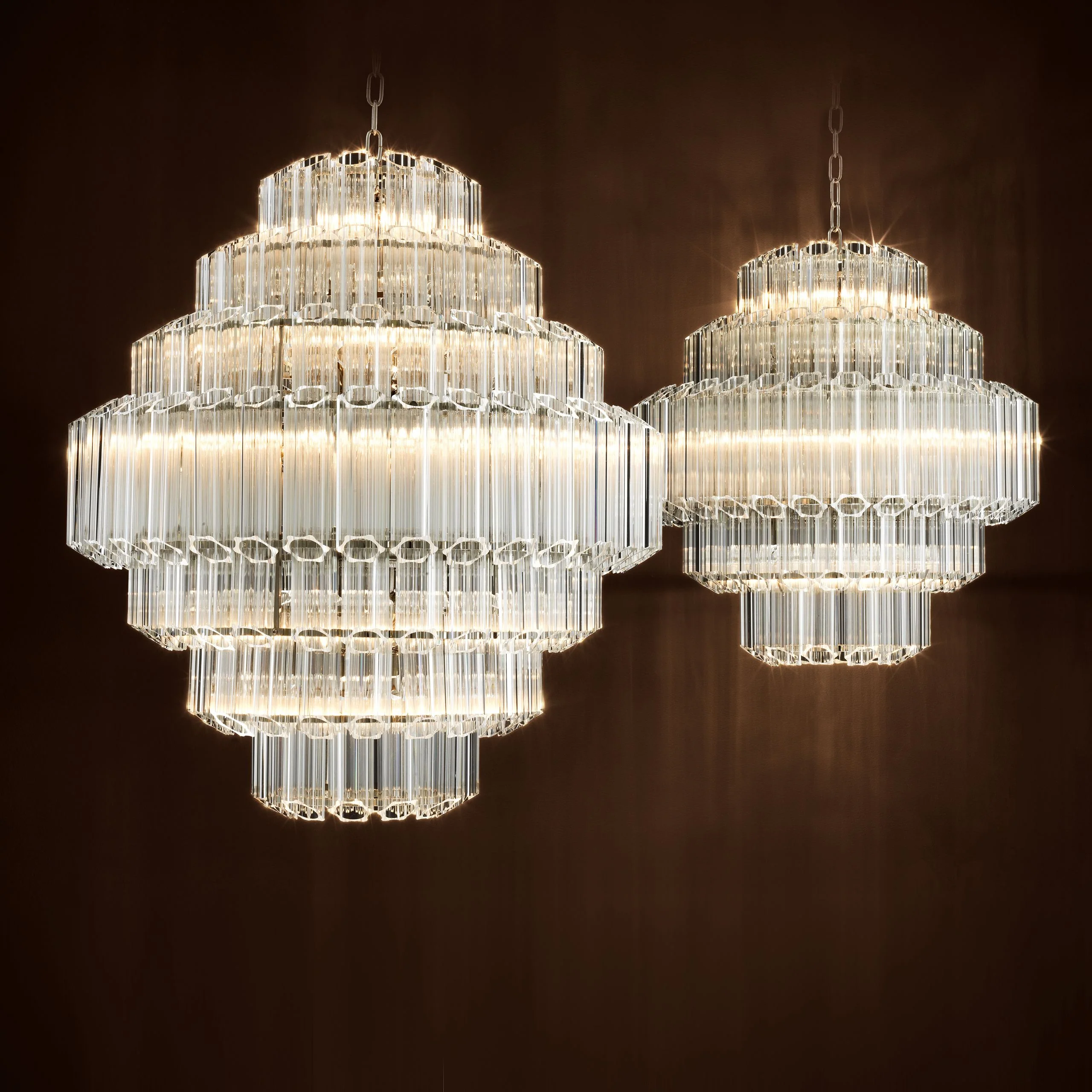 Vittoria L Modern Glass Chandelier - [Nickel] - Image 5