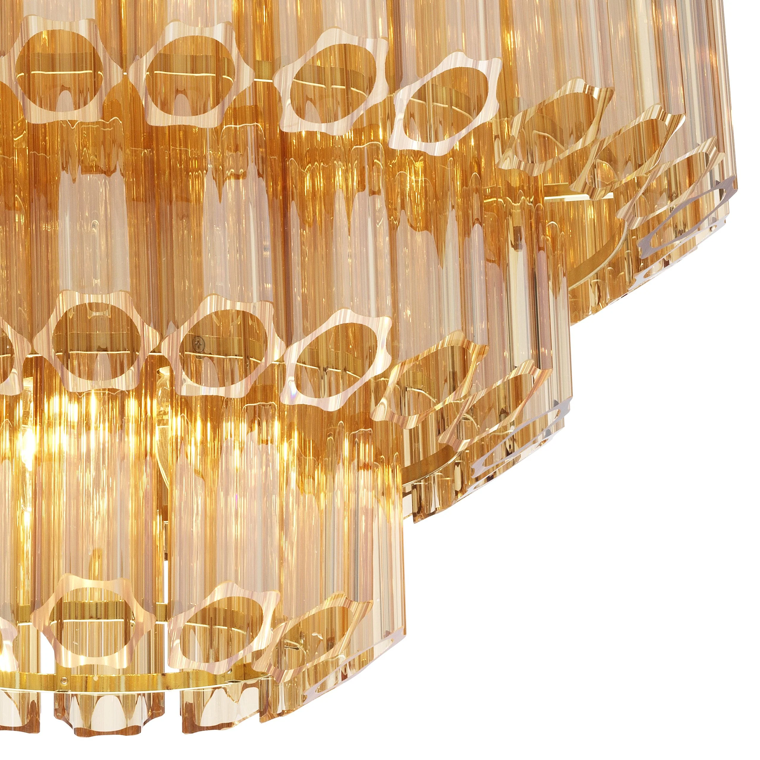 Vittoria S Modern Glass Chandelier - [Gold] - Image 3