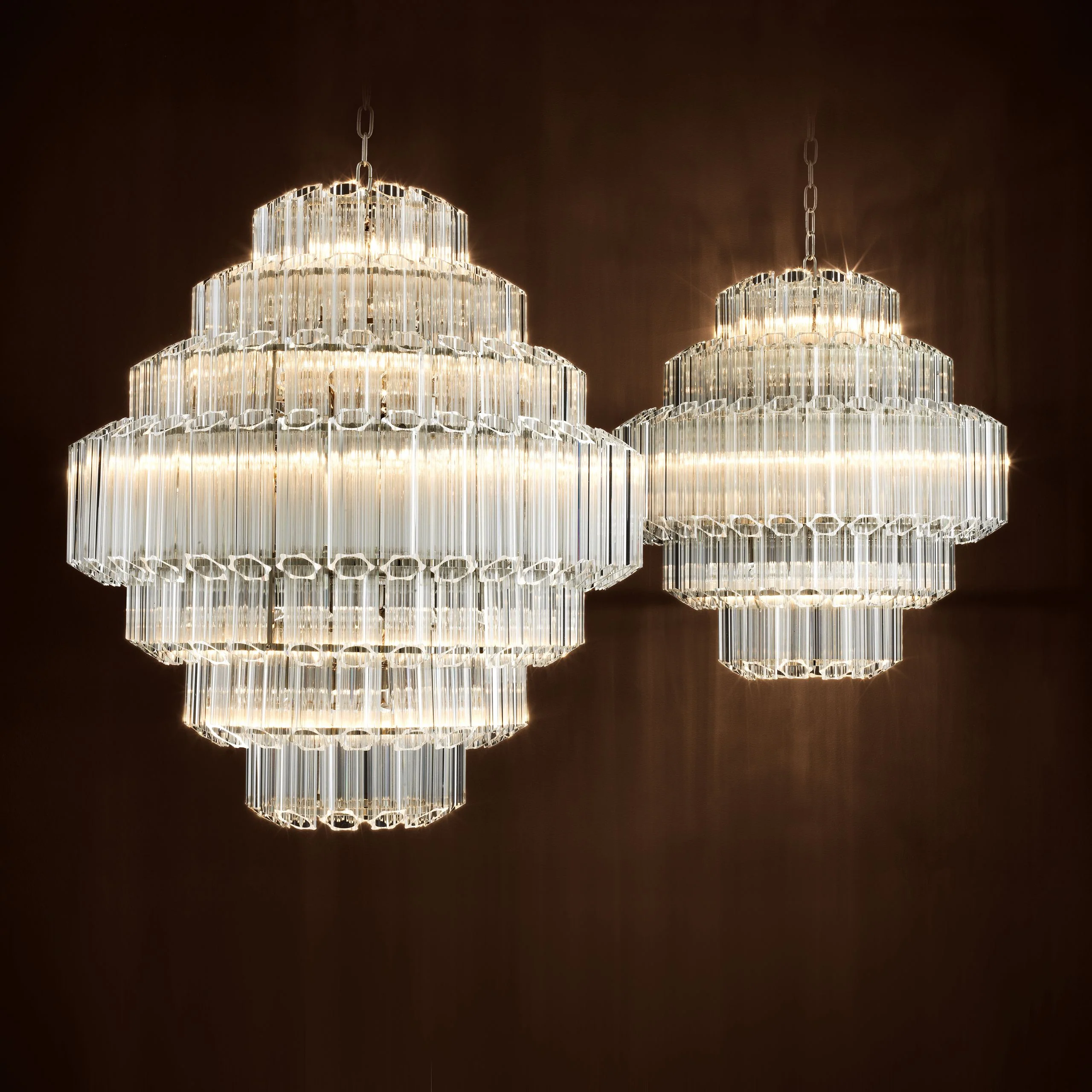 Vittoria S Modern Glass Chandelier - [Nickel] - - Image 4