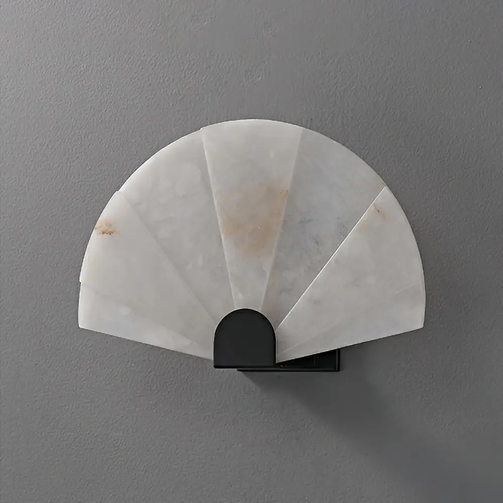 Alabaster Fan Wall Sconces - Image 3