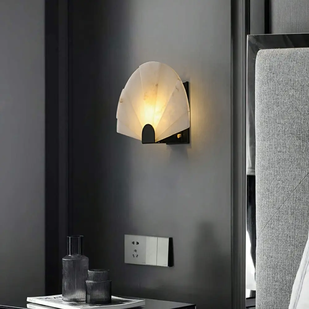Alabaster Fan Wall Sconces - Image 5