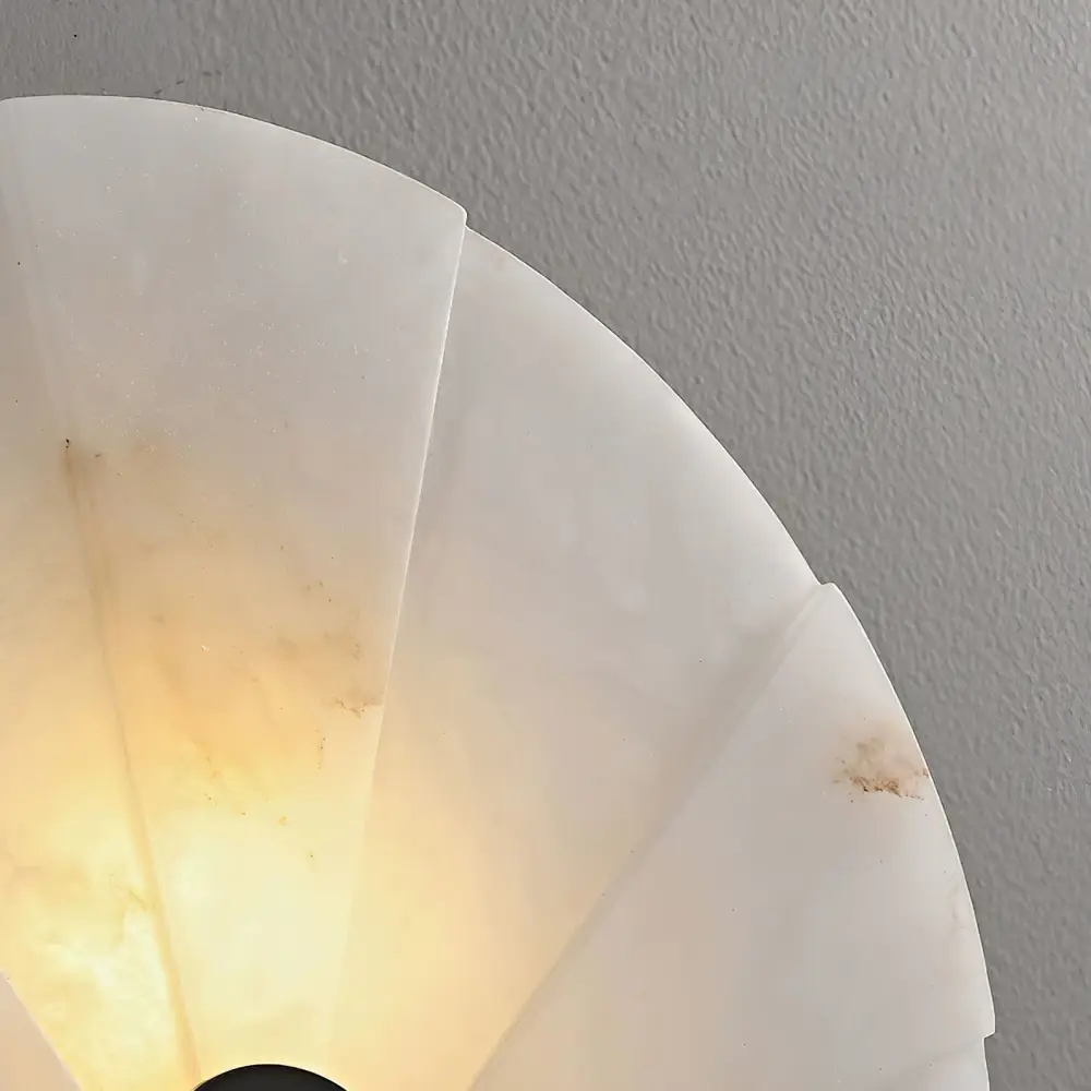 Alabaster Fan Wall Sconces - Image 7