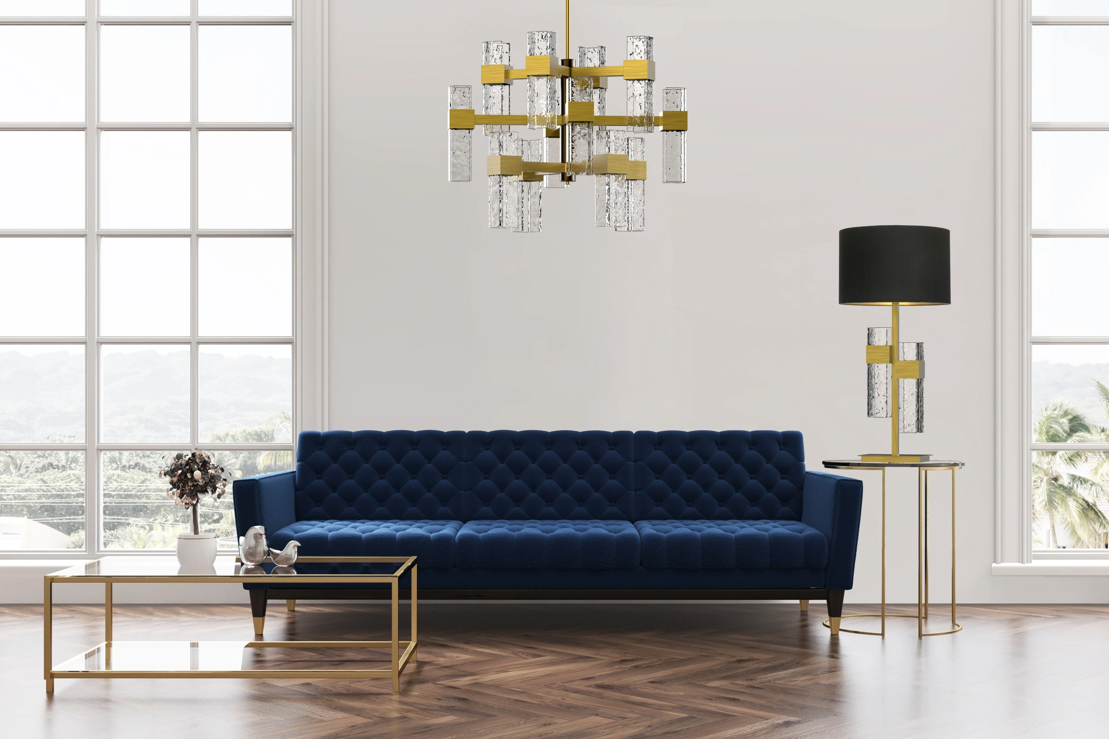 Waterfall 12-Light Modern Chandelier - Villa Lumi - Image 2